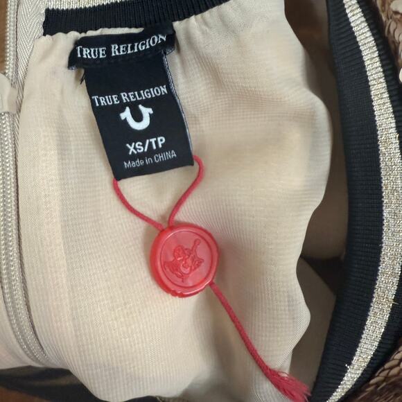 NWOT True Religion rOSE gOLD fLOWER Sequin Shift Dress XS - Picture 9 of 9